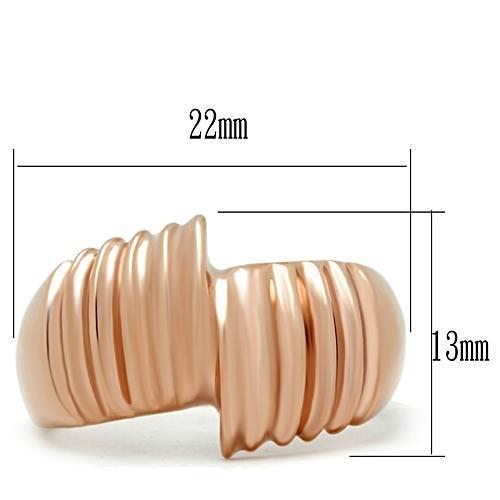 GL212 - IP Rose Gold(Ion Plating) Brass Ring with No Stone-1