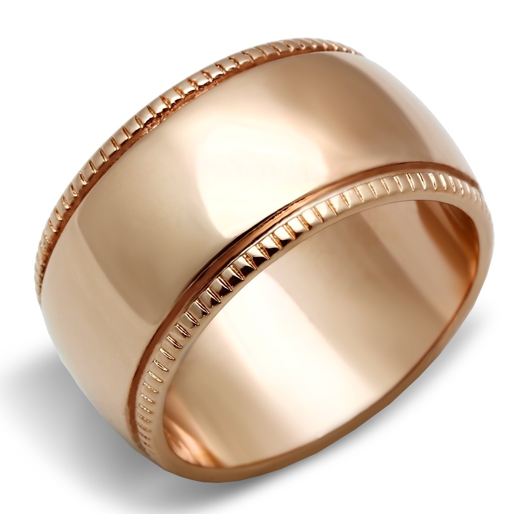 GL213 - IP Rose Gold(Ion Plating) Brass Ring with No Stone-0