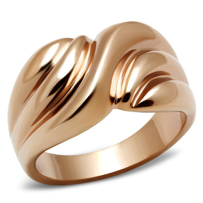 GL214 - IP Rose Gold(Ion Plating) Brass Ring with No Stone-0