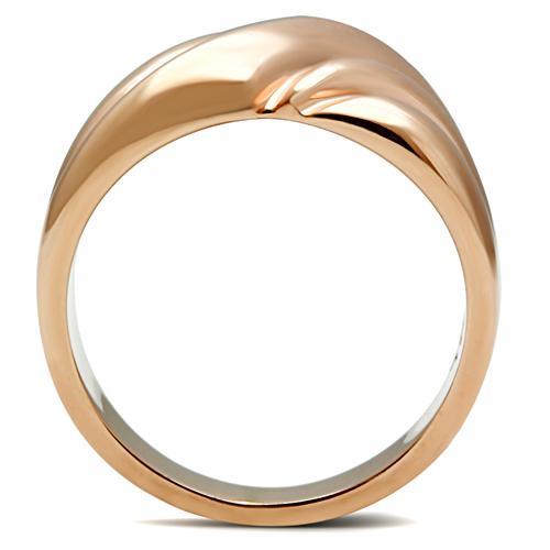 GL214 - IP Rose Gold(Ion Plating) Brass Ring with No Stone-2