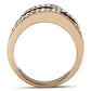 GL217 - IP Rose Gold(Ion Plating) Brass Ring with Top Grade Crystal  in Smoked Quartz-2