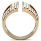 GL222 - IP Rose Gold(Ion Plating) Brass Ring with Top Grade Crystal  in Aurora Borealis (Rainbow Effect)-2