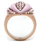 GL227 - IP Rose Gold(Ion Plating) Brass Ring with Top Grade Crystal  in Light Rose-2