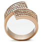 GL229 - IP Rose Gold(Ion Plating) Brass Ring with Top Grade Crystal  in Multi Color-2