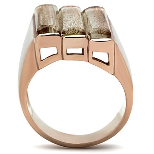 GL231 - IP Rose Gold(Ion Plating) Brass Ring with Synthetic Spinel in Topaz-2