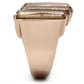 GL231 - IP Rose Gold(Ion Plating) Brass Ring with Synthetic Spinel in Topaz-3