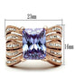 GL236 - IP Rose Gold(Ion Plating) Brass Ring with AAA Grade CZ  in Light Amethyst-1