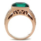 GL240 - IP Rose Gold(Ion Plating) Brass Ring with Synthetic Synthetic Glass in Blue Zircon-2