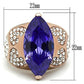 GL241 - IP Rose Gold(Ion Plating) Brass Ring with AAA Grade CZ  in Tanzanite-1