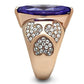 GL241 - IP Rose Gold(Ion Plating) Brass Ring with AAA Grade CZ  in Tanzanite-3
