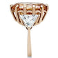 GL243 - IP Rose Gold(Ion Plating) Brass Ring with AAA Grade CZ  in Champagne-3