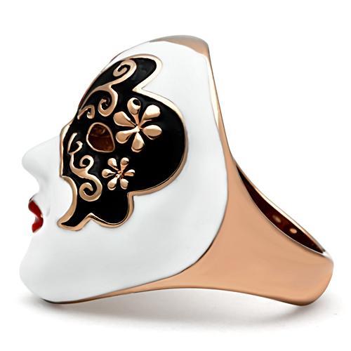 GL246 - IP Rose Gold(Ion Plating) Brass Ring with No Stone-2