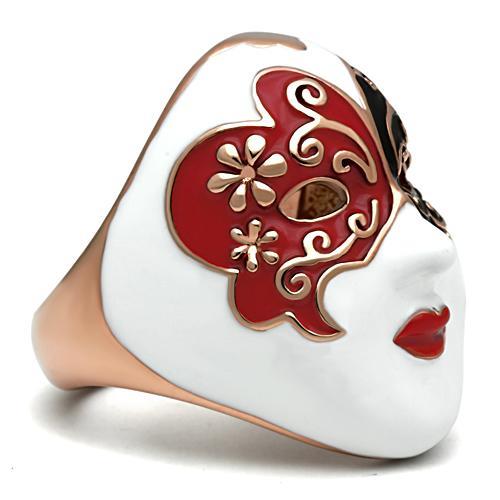 GL246 - IP Rose Gold(Ion Plating) Brass Ring with No Stone-3