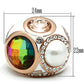 GL248 - IP Rose Gold(Ion Plating) Brass Ring with Synthetic Synthetic Glass in Multi Color-1