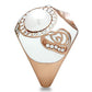 GL248 - IP Rose Gold(Ion Plating) Brass Ring with Synthetic Synthetic Glass in Multi Color-3