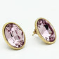 GL258 - IP Gold(Ion Plating) Brass Earrings with Top Grade Crystal  in Light Amethyst-2