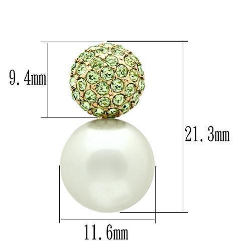 GL264 - IP Gold(Ion Plating) Brass Earrings with Synthetic Pearl in White-1