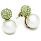 GL264 - IP Gold(Ion Plating) Brass Earrings with Synthetic Pearl in White-2