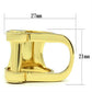 GL280 - IP Gold(Ion Plating) Brass Ring with No Stone-1