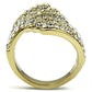 GL284 - IP Gold(Ion Plating) Brass Ring with Top Grade Crystal  in Clear-2
