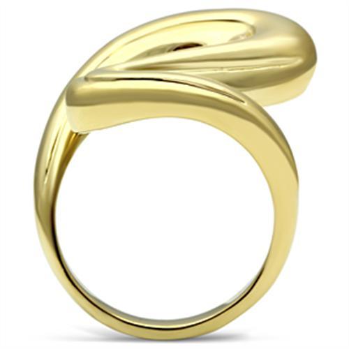 GL290 - IP Gold(Ion Plating) Brass Ring with No Stone-2