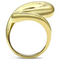 GL290 - IP Gold(Ion Plating) Brass Ring with No Stone-2