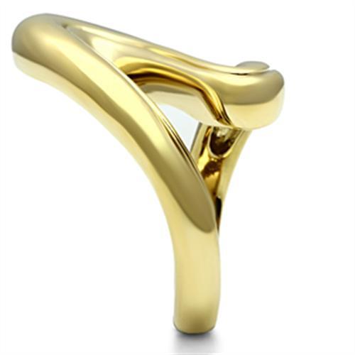 GL290 - IP Gold(Ion Plating) Brass Ring with No Stone-3