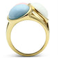 GL303 - IP Gold(Ion Plating) Brass Ring with Synthetic Synthetic Stone in Multi Color-2