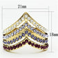 GL305 - IP Gold(Ion Plating) Brass Ring with Top Grade Crystal  in Multi Color-1