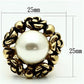 GL308 - IP Gold(Ion Plating) Brass Ring with Synthetic Pearl in White-1