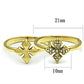 GL319 - IP Gold(Ion Plating) Brass Ring with Top Grade Crystal  in Clear-1