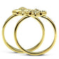 GL319 - IP Gold(Ion Plating) Brass Ring with Top Grade Crystal  in Clear-2