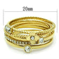 GL322 - IP Gold(Ion Plating) Brass Ring with Top Grade Crystal  in Clear-1