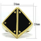 GL325 - IP Gold(Ion Plating) Brass Ring with Epoxy  in Jet-1