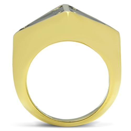 GL325 - IP Gold(Ion Plating) Brass Ring with Epoxy  in Jet-2