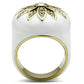 GL326 - IP Gold(Ion Plating) Brass Ring with Top Grade Crystal  in Clear-2