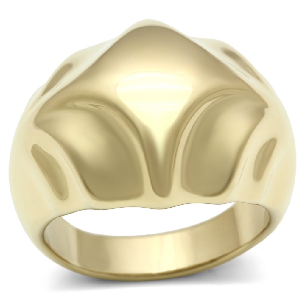 GL327 - IP Gold(Ion Plating) Brass Ring with No Stone-0