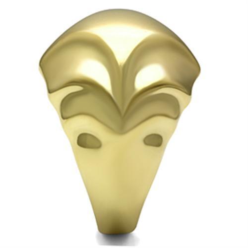 GL327 - IP Gold(Ion Plating) Brass Ring with No Stone-3