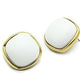 GL338 - IP Gold(Ion Plating) Brass Earrings with Synthetic Synthetic Glass in White-1
