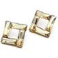 GL344 - IP Gold(Ion Plating) Brass Earrings with Top Grade Crystal  in Topaz-1