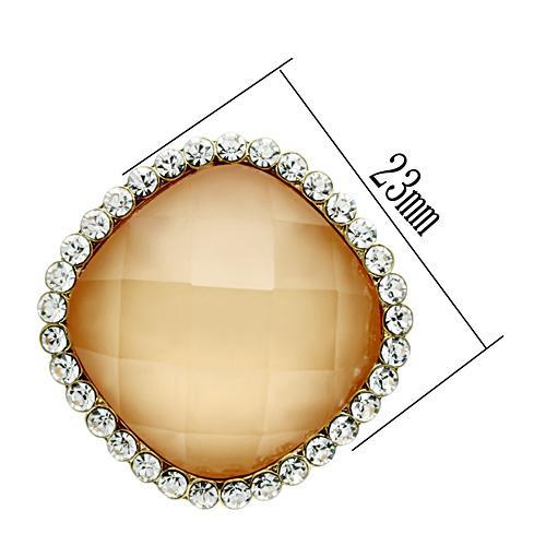 GL345 - IP Gold(Ion Plating) Brass Earrings with Synthetic Synthetic Stone in Orange-2