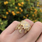8X014 - Gold 925 Sterling Silver Ring with AAA Grade CZ  in Clear-2
