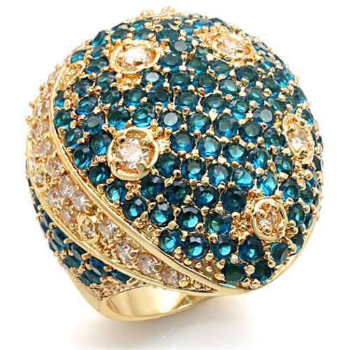 LO1491 - Imitation Gold Brass Ring with Synthetic Synthetic Glass in Montana-0