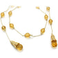 LO1717 - Gold White Metal Necklace with Synthetic Acrylic in Topaz-1