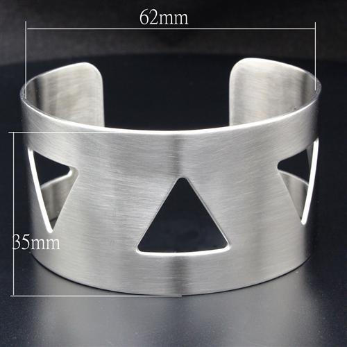 LO1946 - High polished (no plating) Stainless Steel Bangle with No Stone-1