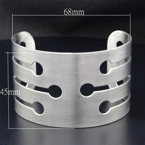 LO1947 - High polished (no plating) Stainless Steel Bangle with No Stone-1