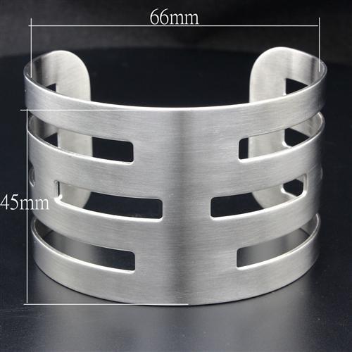 LO1948 - High polished (no plating) Stainless Steel Bangle with No Stone-1