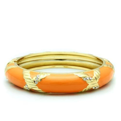 LO1956 - Gold White Metal Bangle with Top Grade Crystal  in Clear-0