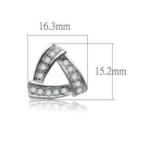 LO1975 - Rhodium White Metal Earrings with Top Grade Crystal  in Clear-1