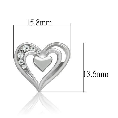 LO1985 - Rhodium White Metal Earrings with Top Grade Crystal  in Clear-1